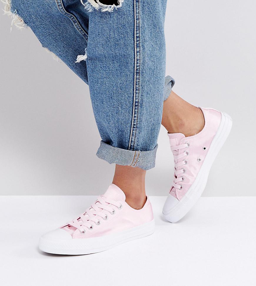 Converse Satin Chuck Taylor Ox Trainers in Pink - Lyst