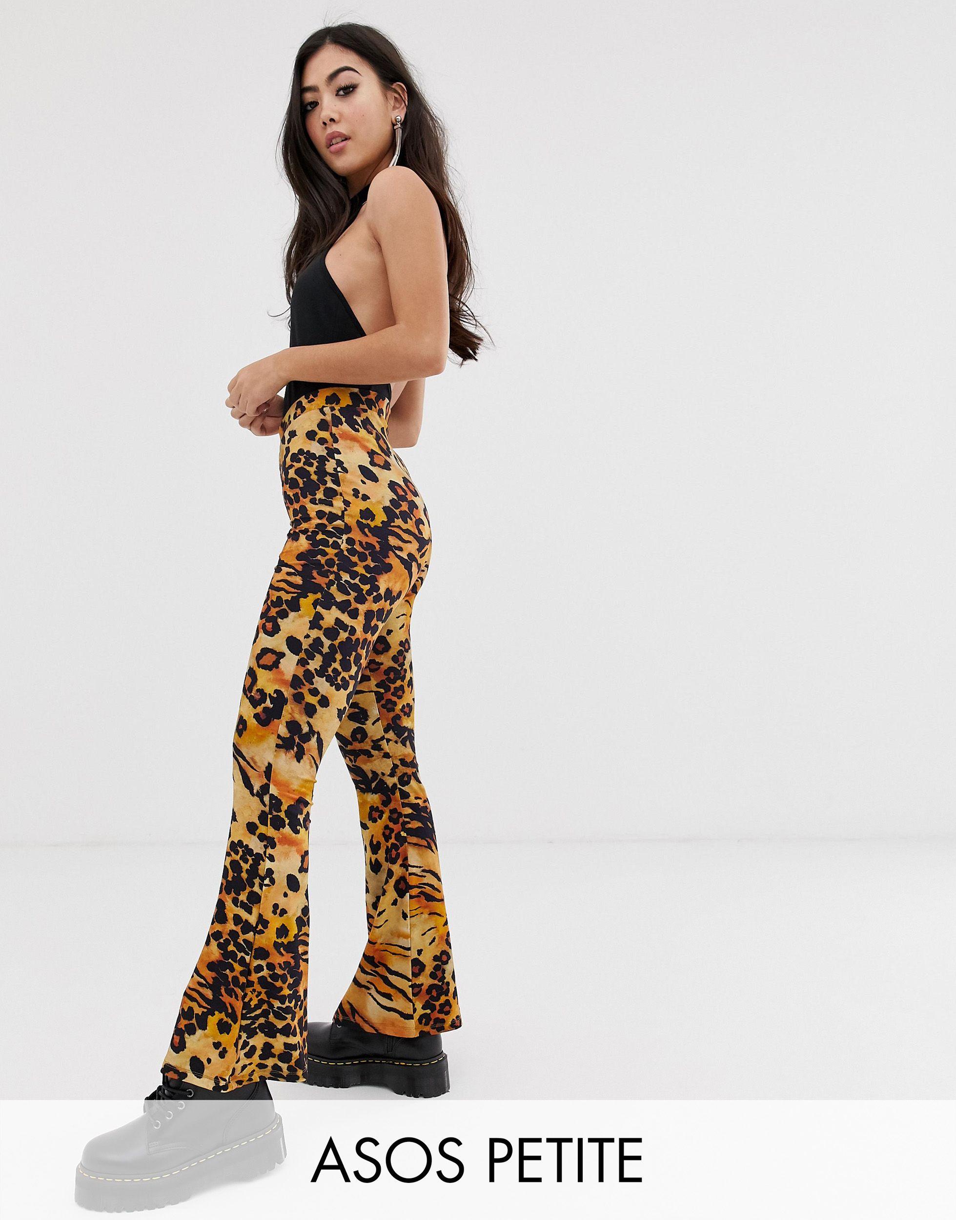 leopard print flares petite