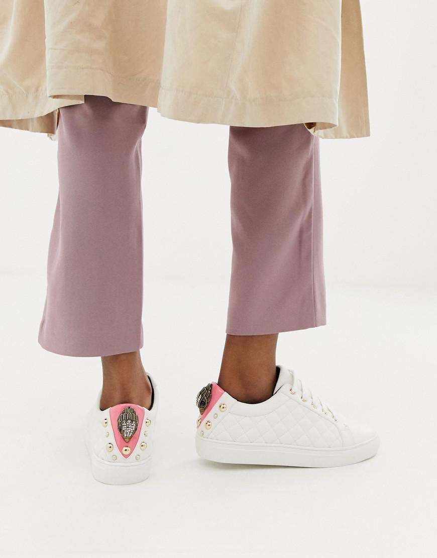 White embellished cheap trainers