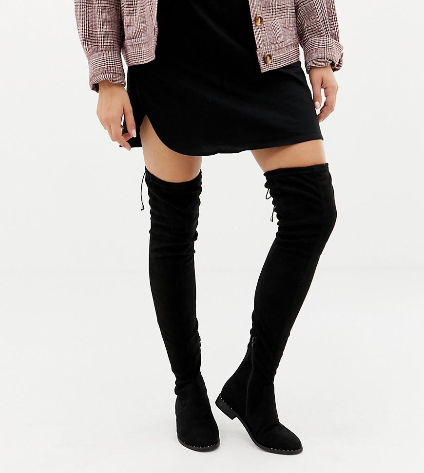 wide leg thigh high boots