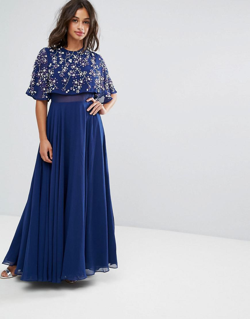 embellished short sleeve maxi dress