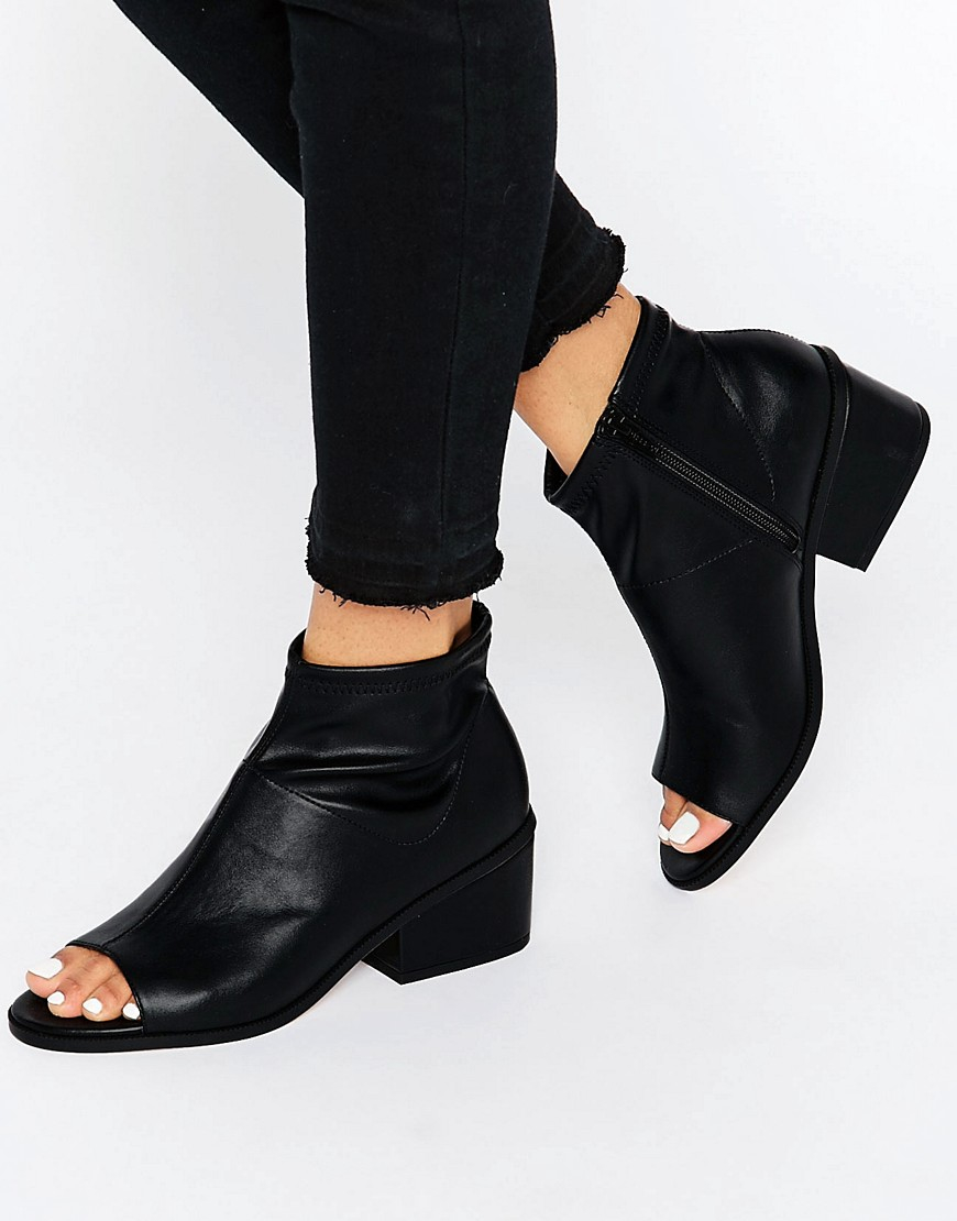 peep toe boots low heel