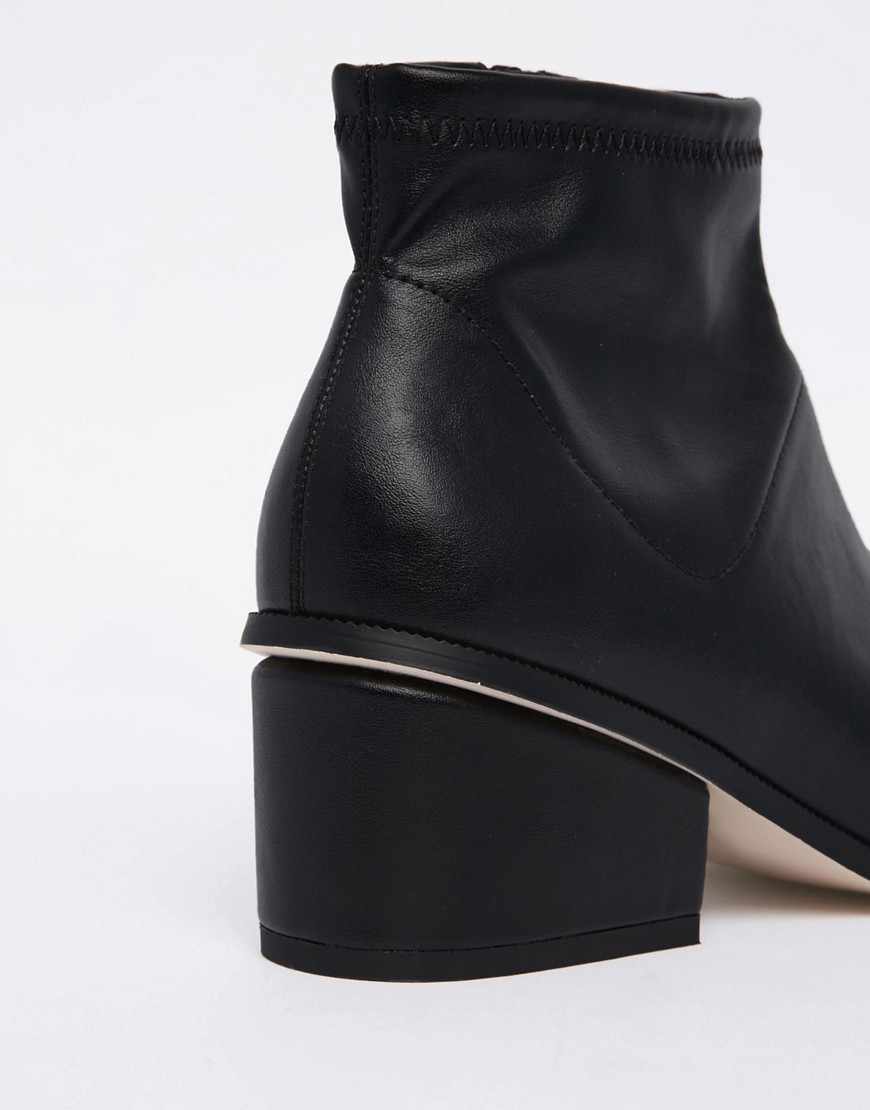 black sock heels peep toe