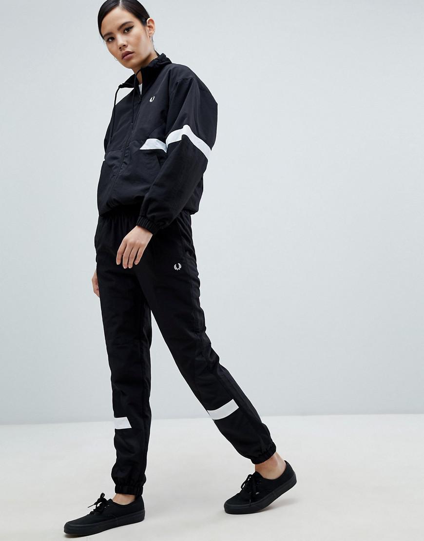 Fred Perry Canvas Shell Tracksuit Bottoms in Black - Lyst