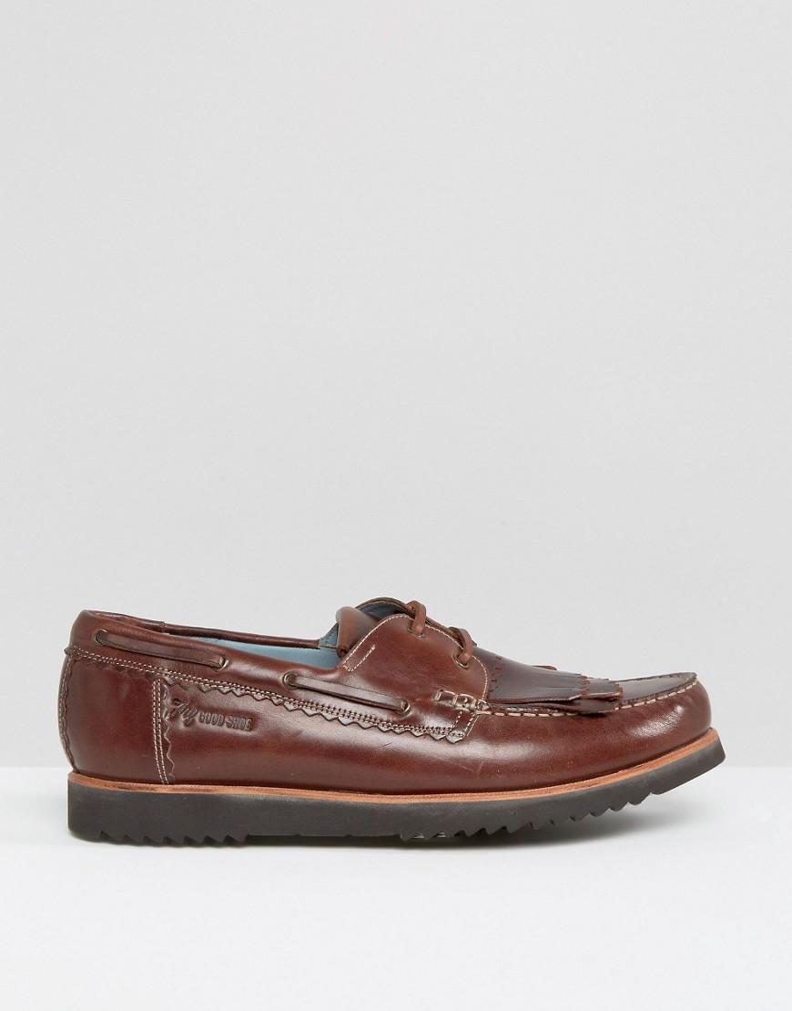 Grenson Stevie Leather Boat Shoes in 