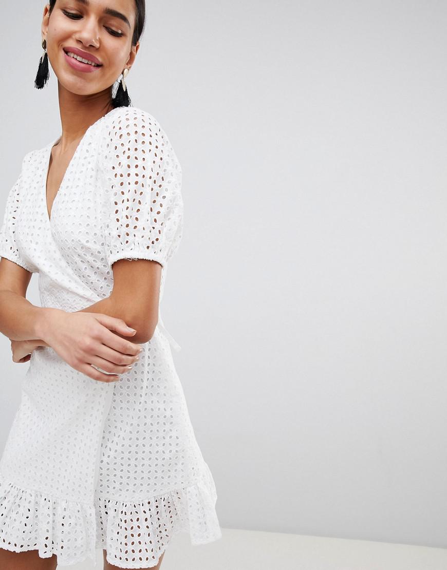 broderie wrap dress