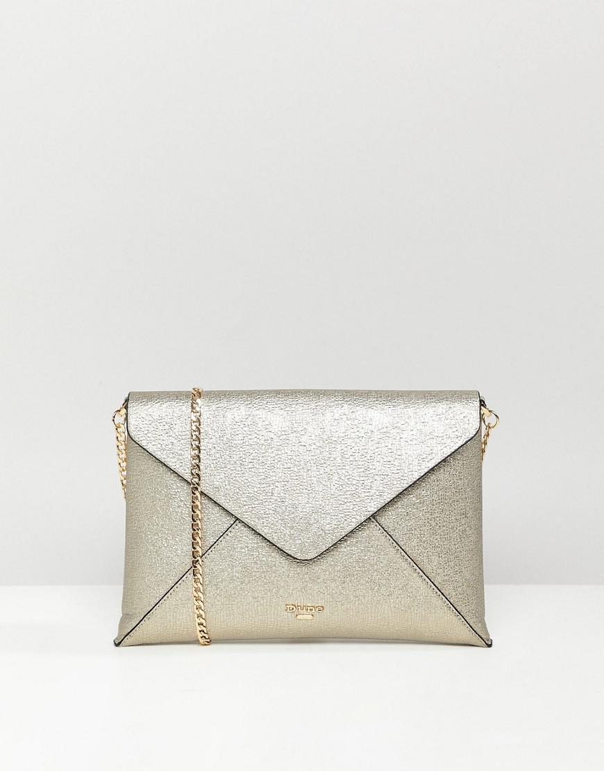 dune gold clutch bag