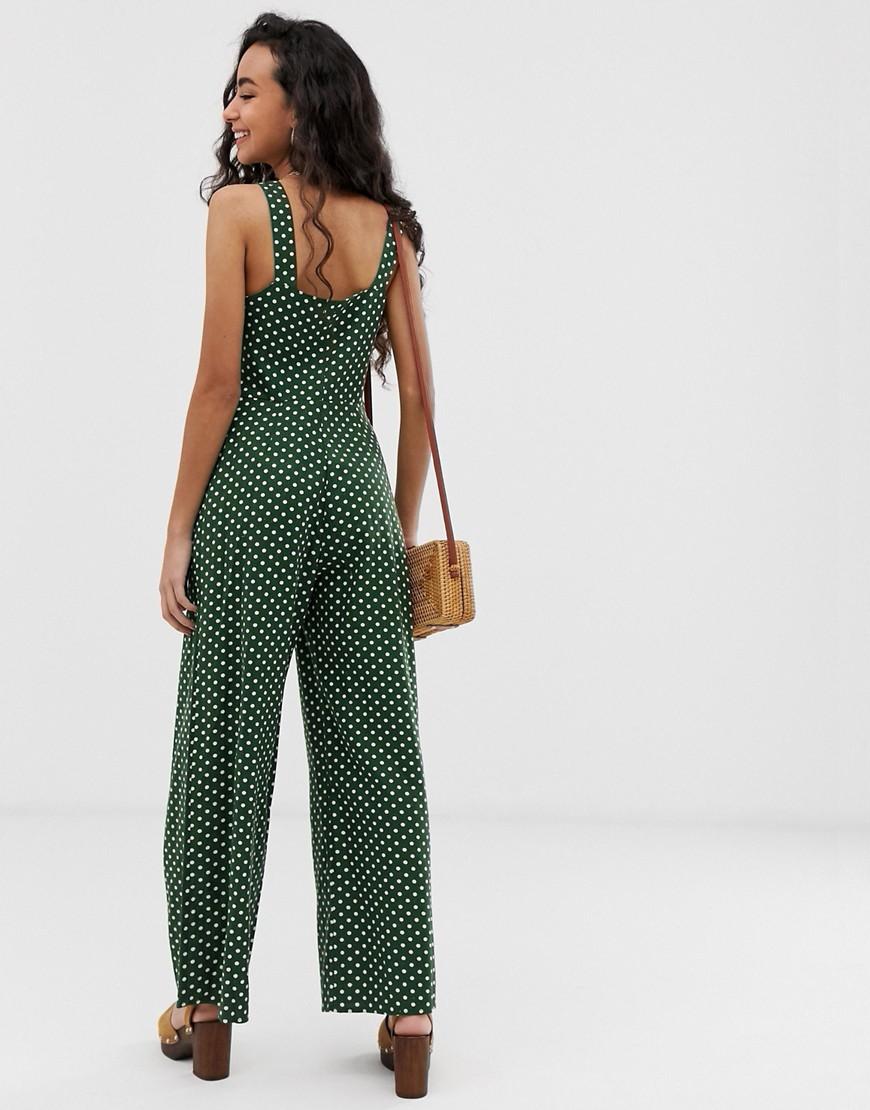 green spotty jumpsuit