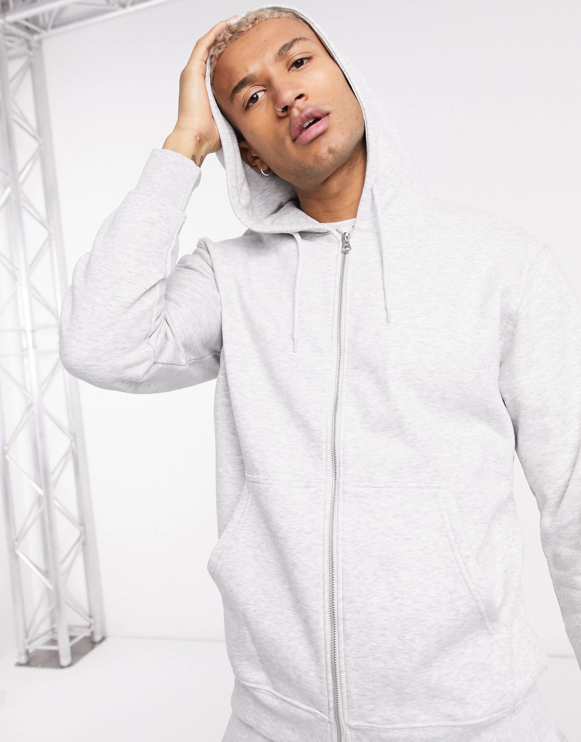 Weekday Standard Zip Hoodie in Grey for Men | Lyst Canada