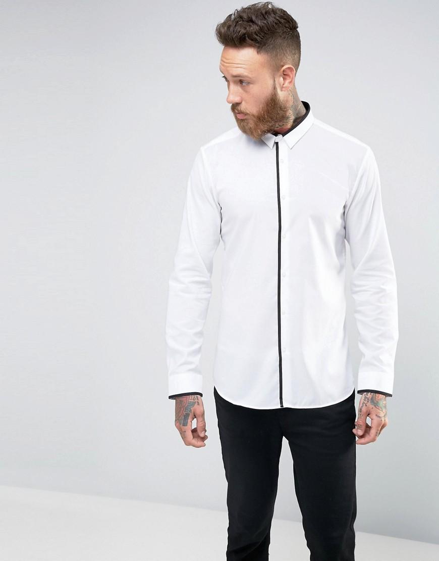 hugo boss grandad collar shirt