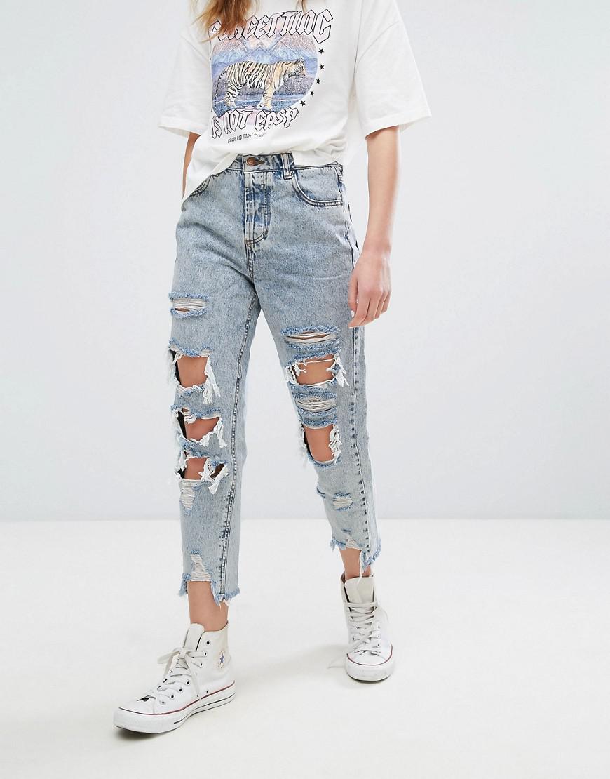 super distressed mom jeans