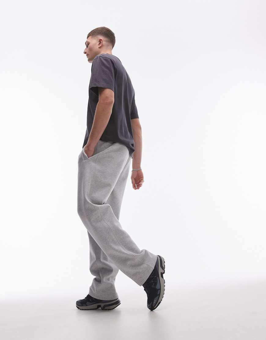 TOPMAN Premium Heavyweight Straight Leg Joggers in Black for Men