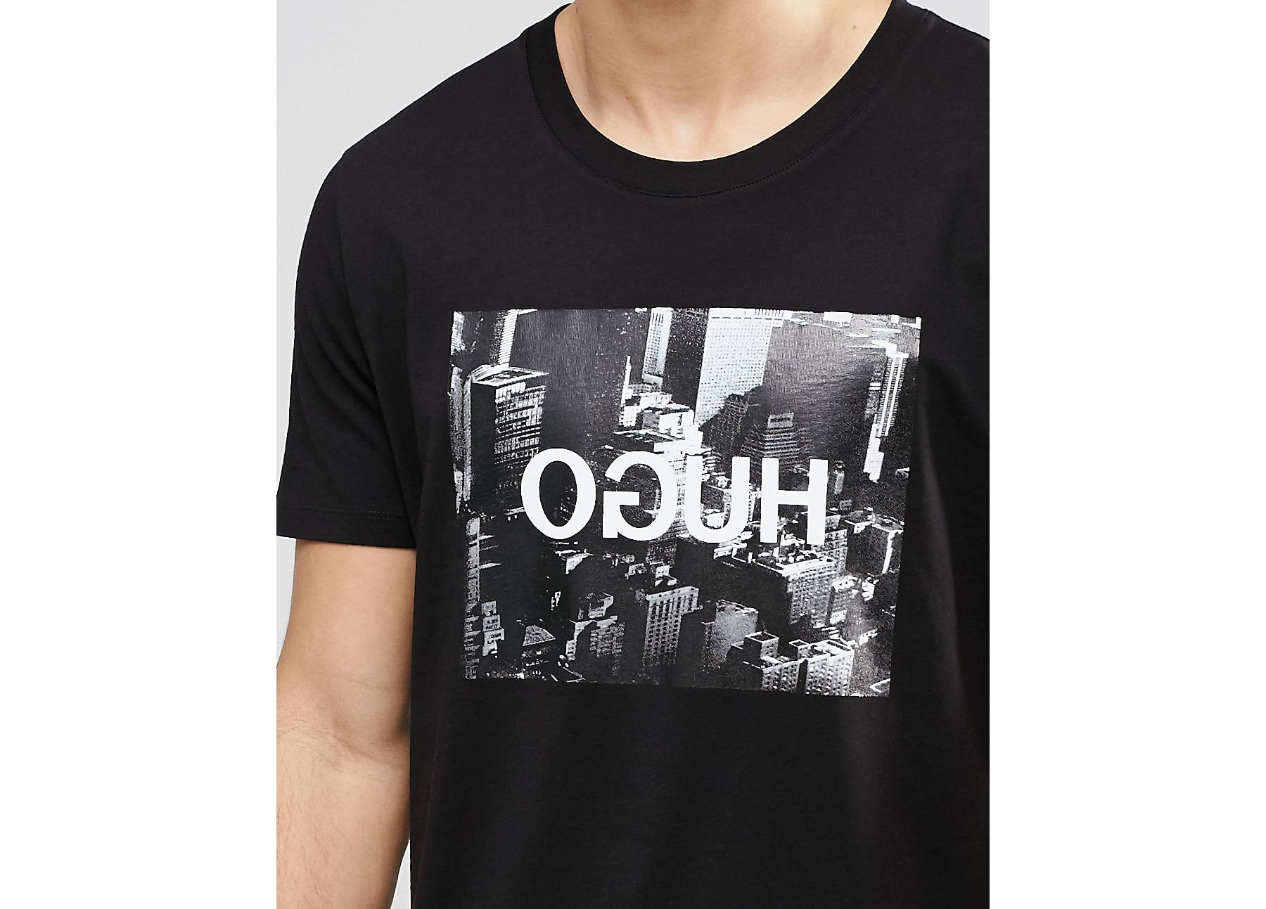 HUGO Cotton By Boss T-shirt With Oguh Print In Black for Men | Lyst