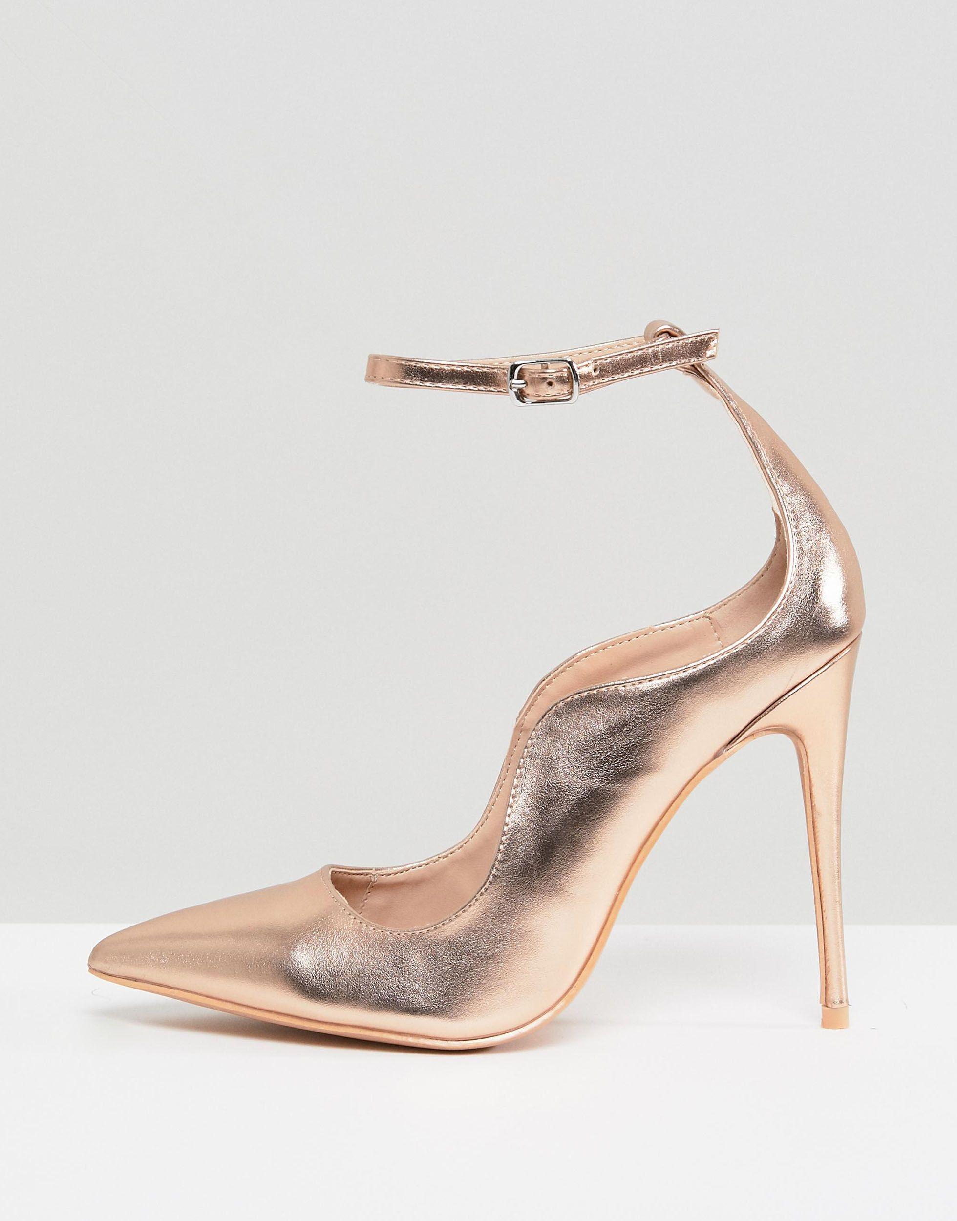 rose gold sequin pumps