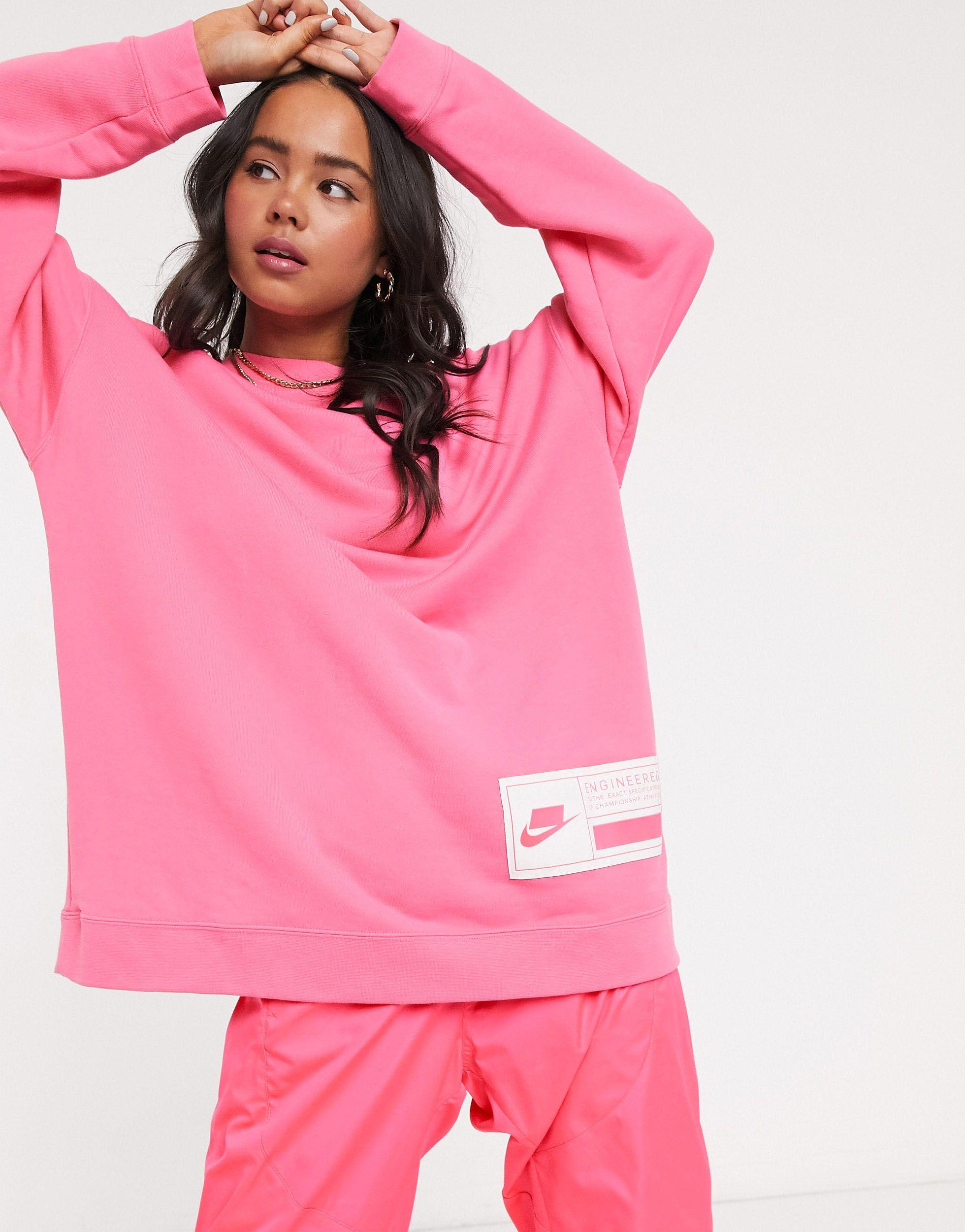 pink oversized sweatshirt womens