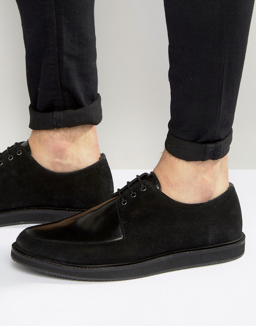 ASOS Brothel Creepers In Black Leather And Suede for Men | Lyst UK