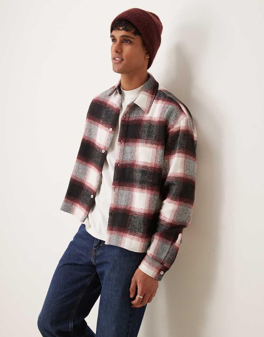 ASOS Oversized Boxy Flannel Overshirt in Blue for Men Lyst UK