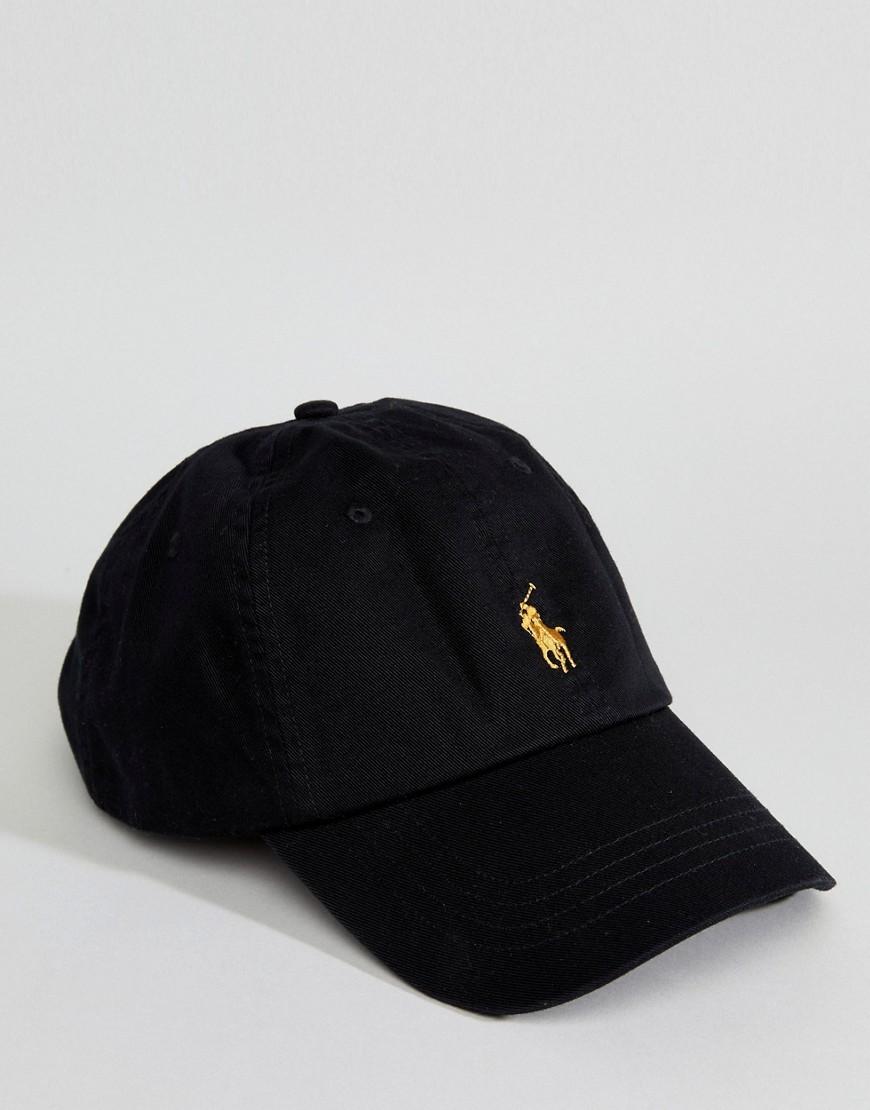 Gorra en negro con logo de jugador en dorado Polo Ralph Lauren de hombre de  color Negro | Lyst