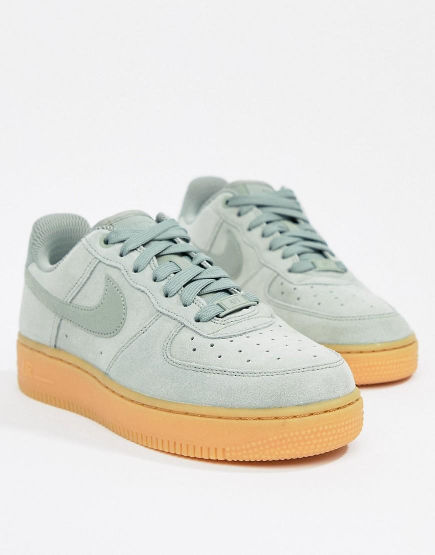Nike Green Air Force 1 Sneakers With Gum Sole | Lyst