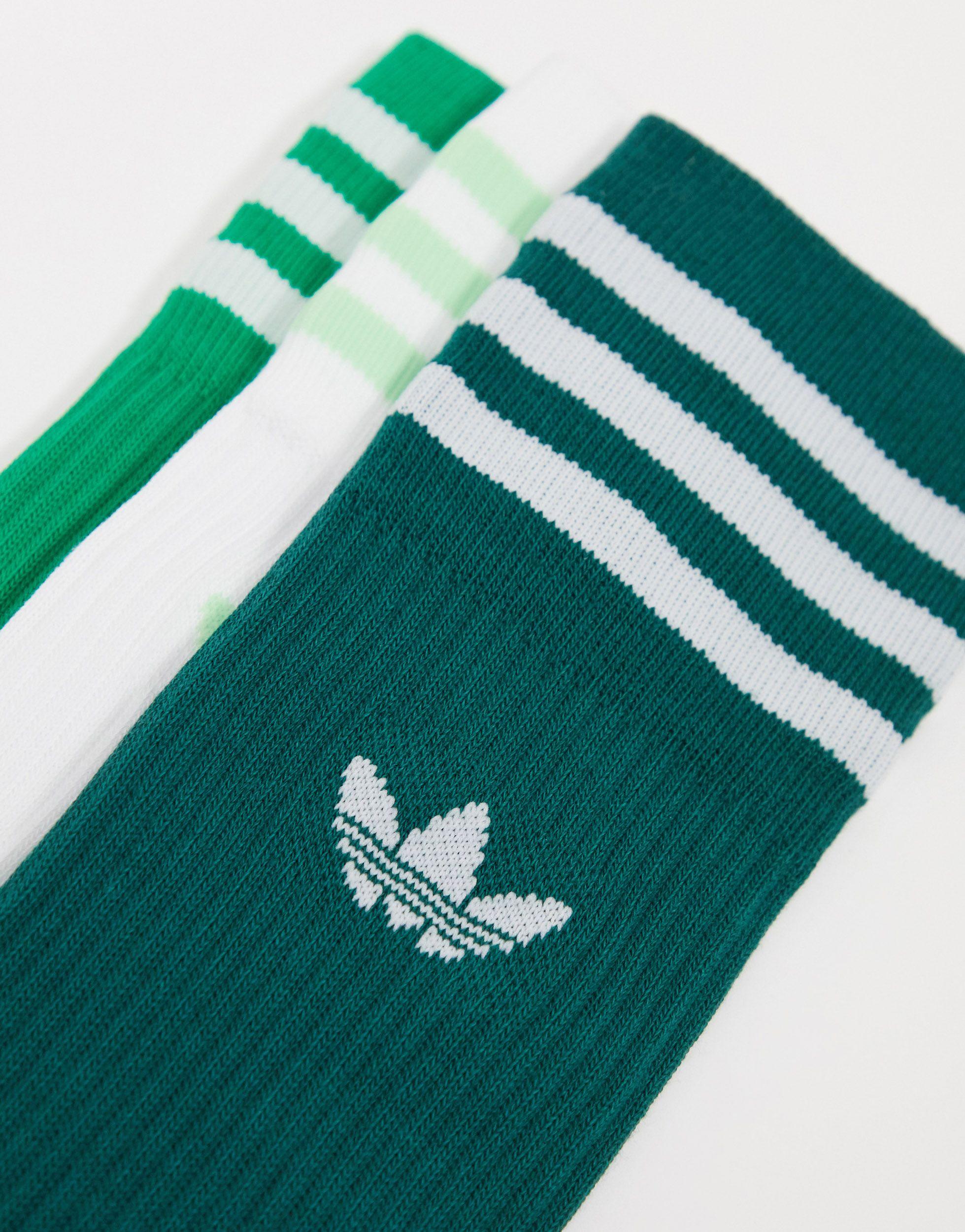 adidas Originals 3 Pack Socks in Green for Men | Lyst UK