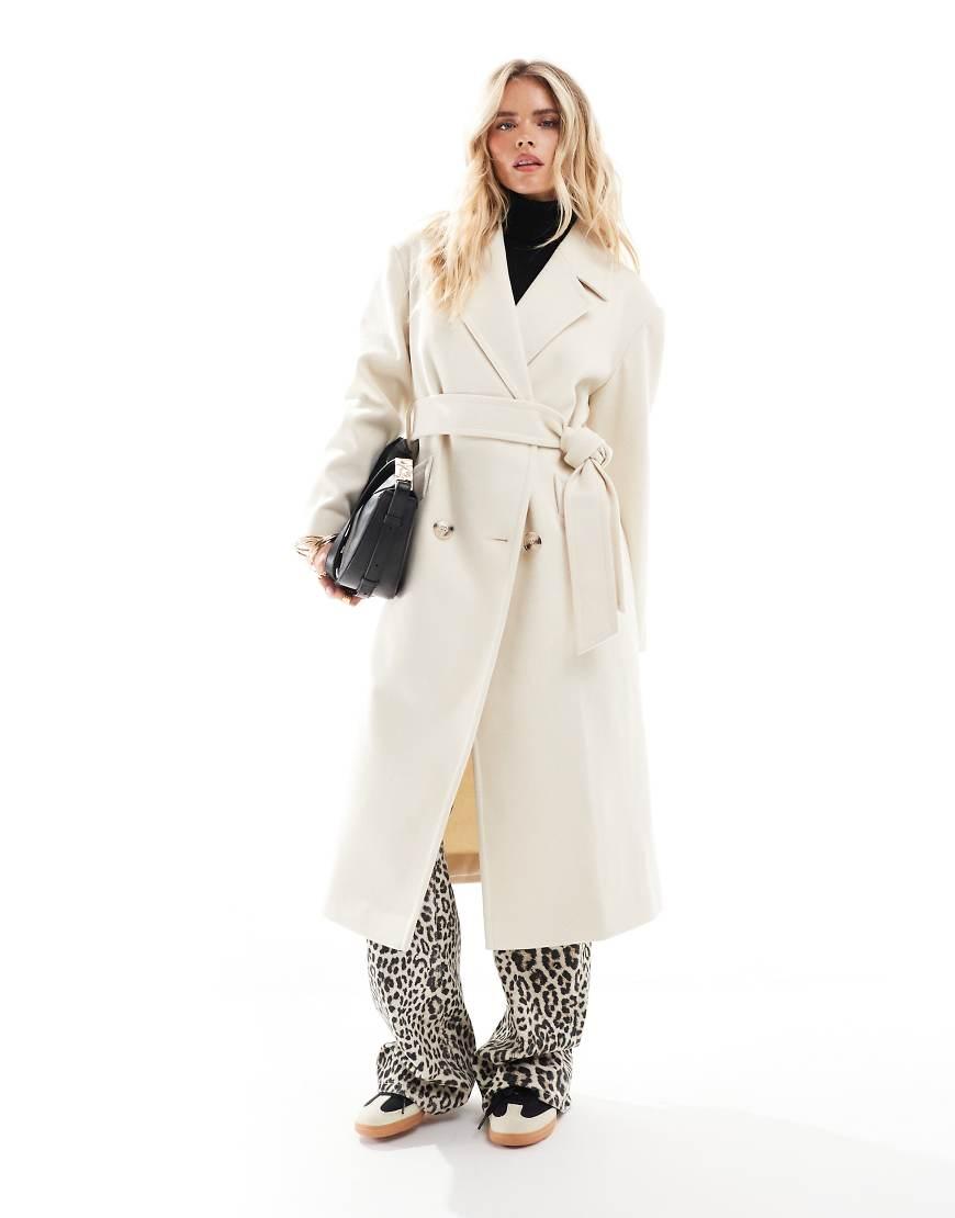 Miss Selfridge Belted Wrap Formal Coat in White Lyst UK