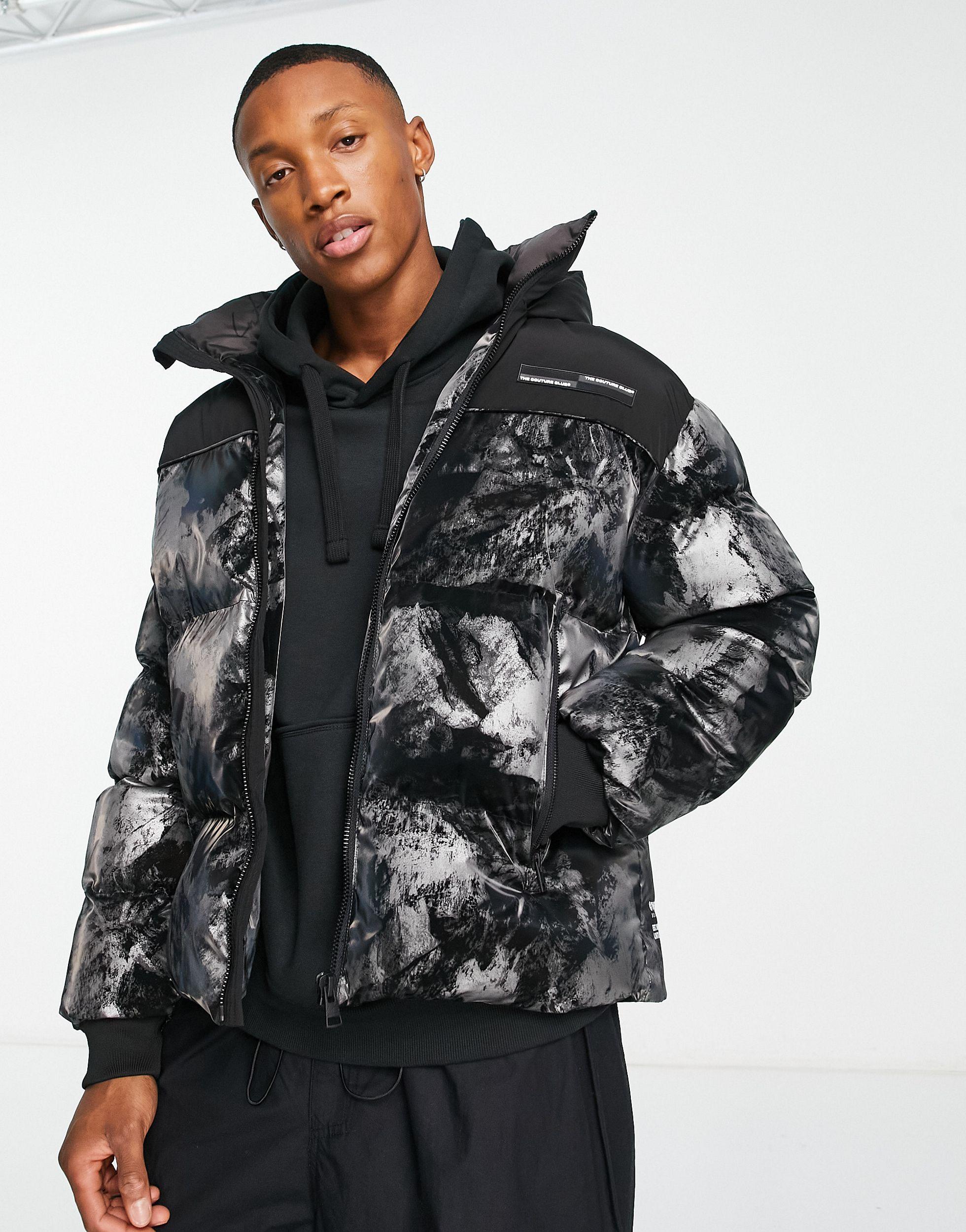 The Couture Club Hooded Puffer Jacket in Black for Men | Lyst