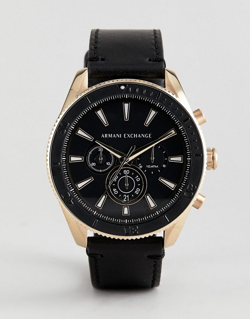 Armani Exchange Ax1818 Chronograph Leather Watch In Black 44mm for 