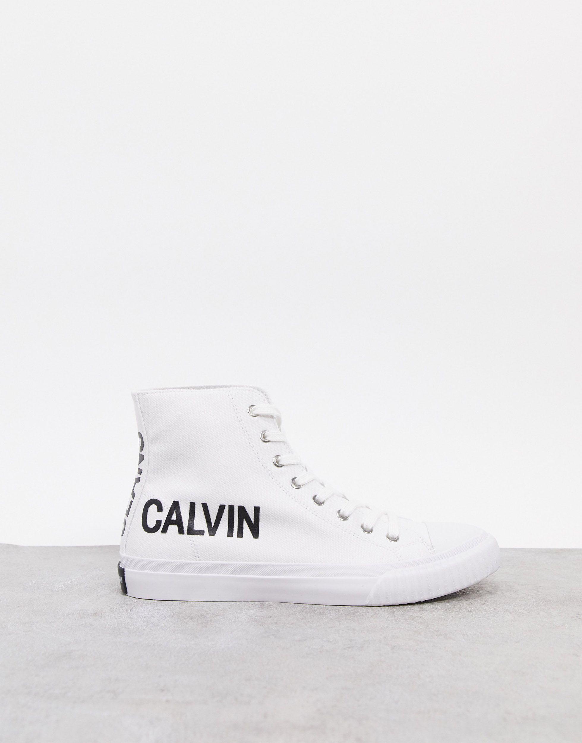 Calvin Klein Jeans Iacopo Canvas High Top Sneakers in White for 