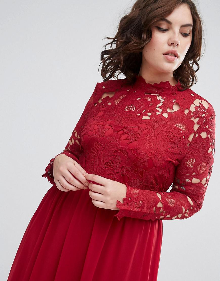 club l high neck crochet maxi dress