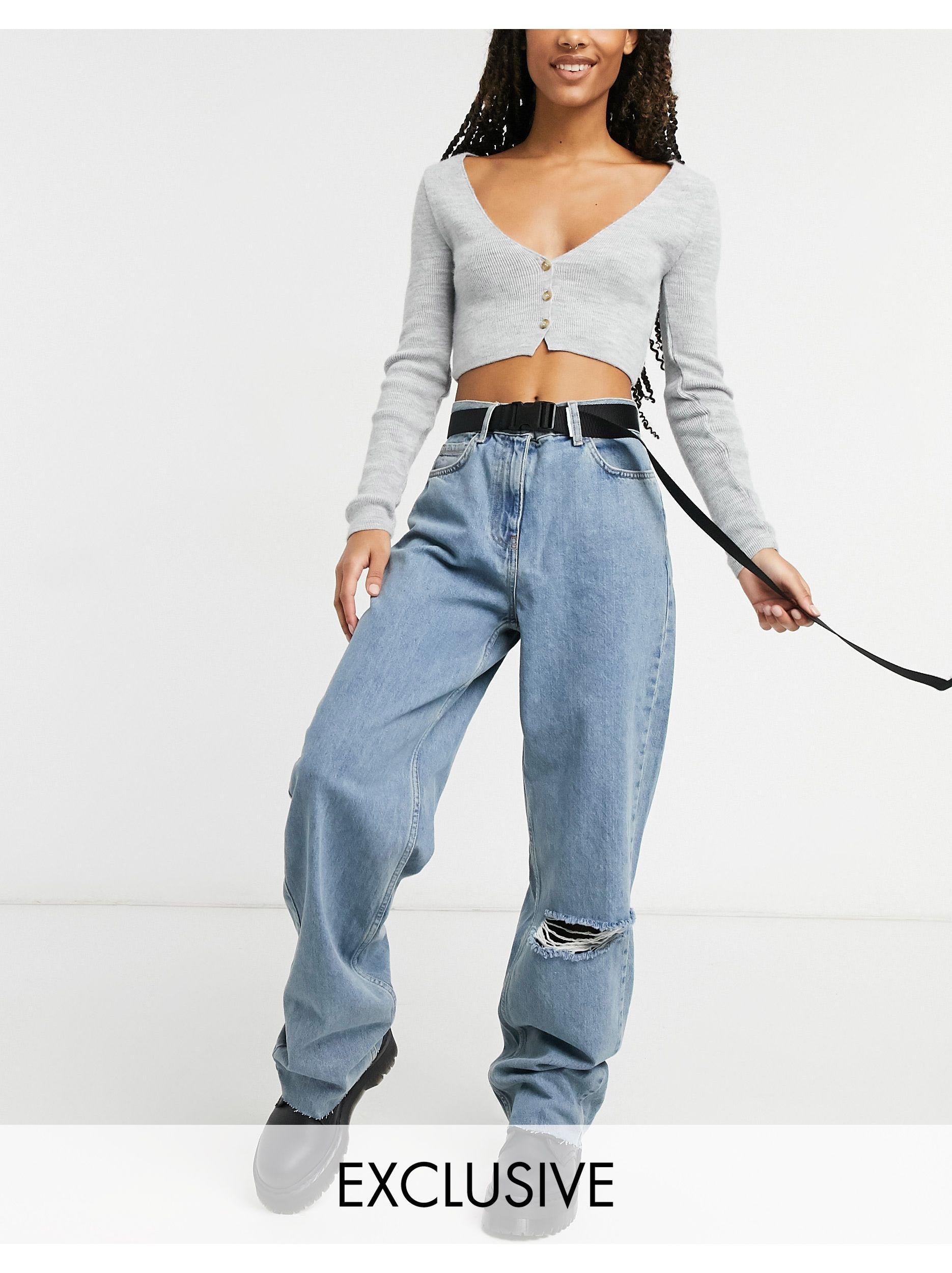 Damen Bekleidung Kurze Hosen Cargo Shorts weite dad-jeans im stil der 90er mit mittelhohem bund in Schwarz Collusion x014 