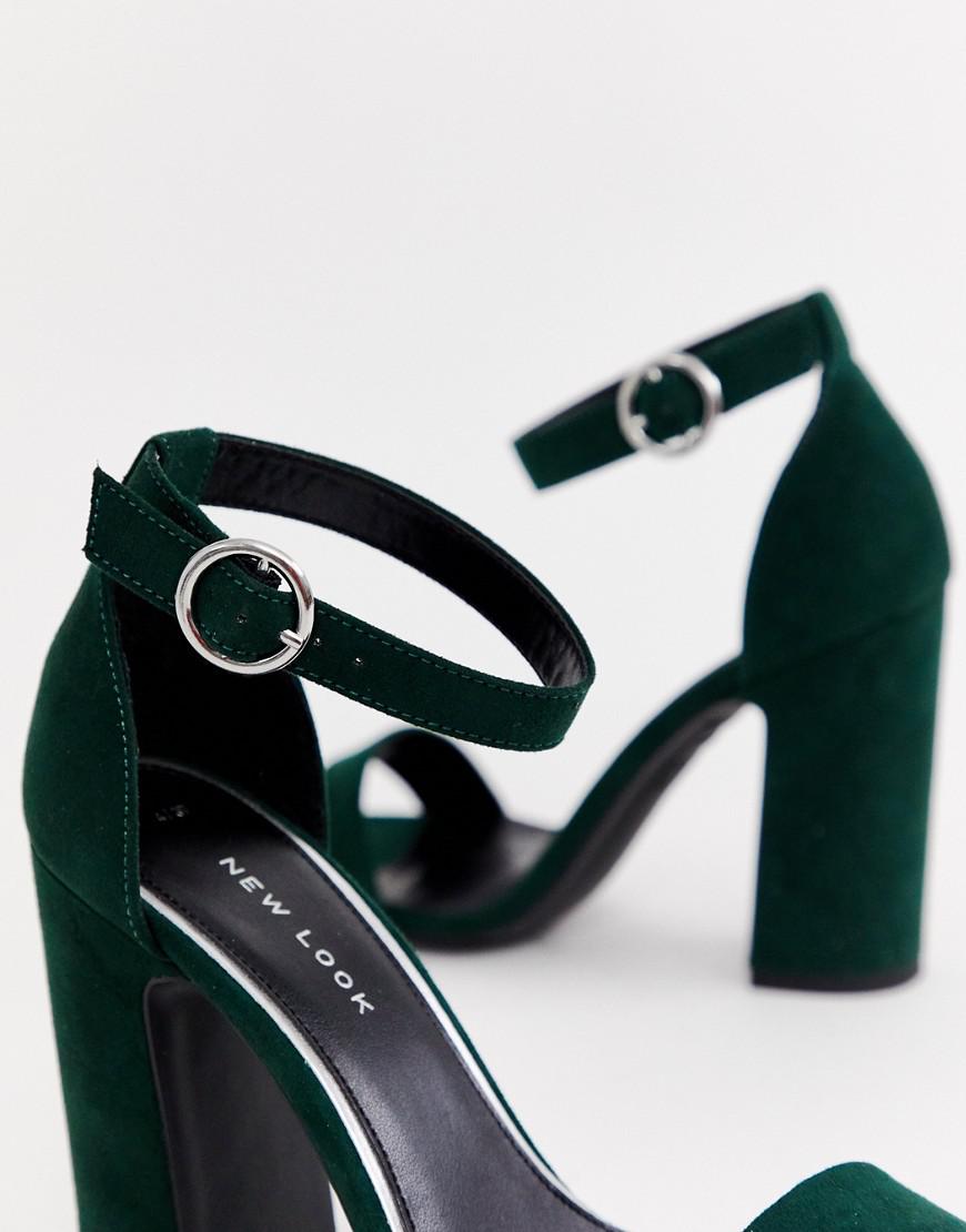 Women High Heels Suede Dark Green Pointed Toe Ankle Strap Pumps -  Milanoo.com