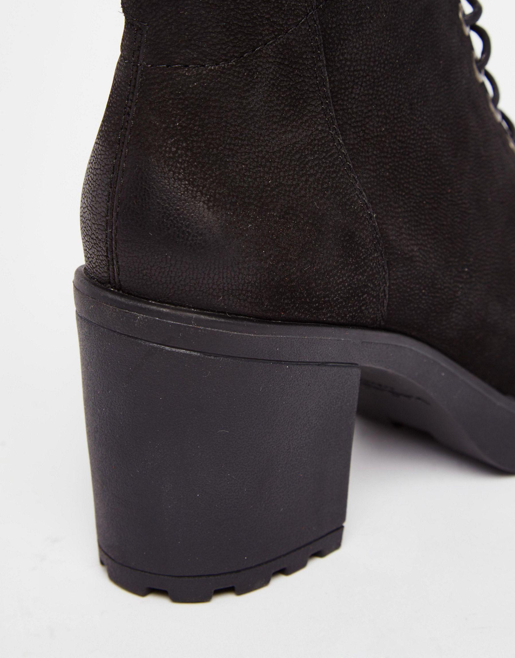 Vagabond Leather Grace Black Nubuck Up Ankle Boots - Lyst