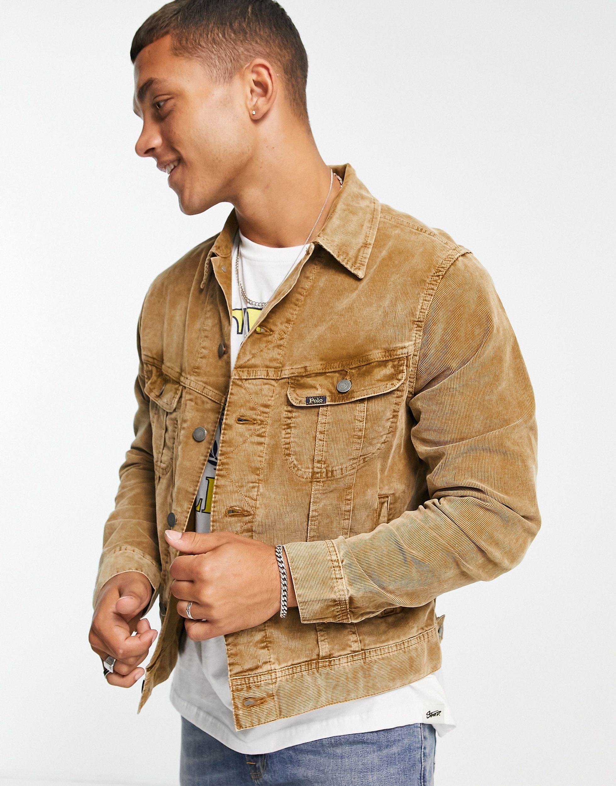 Polo Ralph Lauren Lined Cord Trucker Jacket in Brown for Men | Lyst