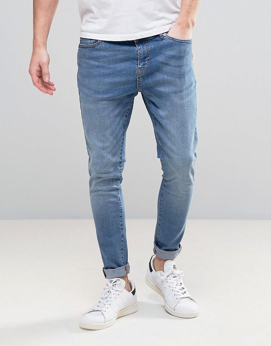 Bershka Denim Super Skinny Jeans In Mid 