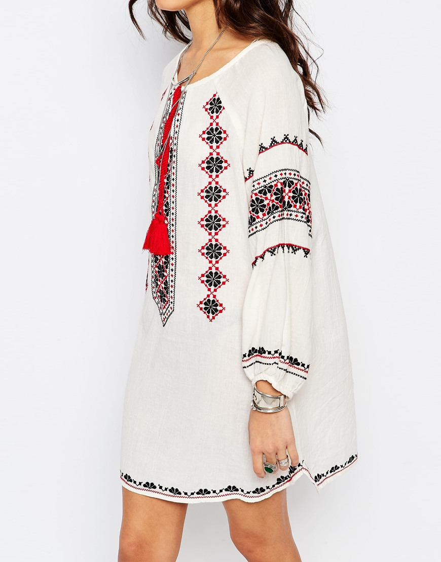 mela tar mela mayra embroidered dress in in gray lyst mela tar mela mayra embroidered dress in in gray lyst