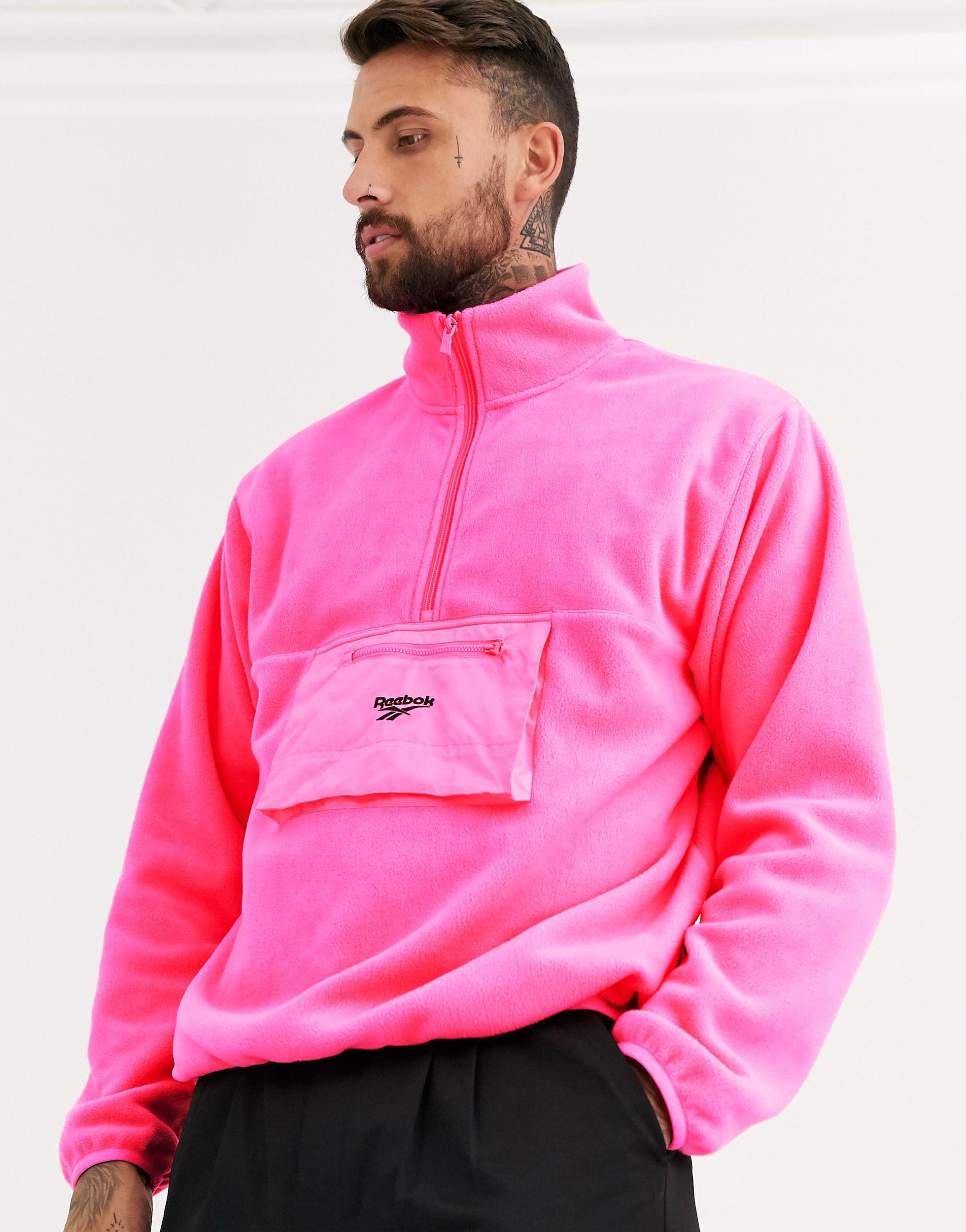 Reebok Trail Fleece Jacket in Pink for Men - Lyst