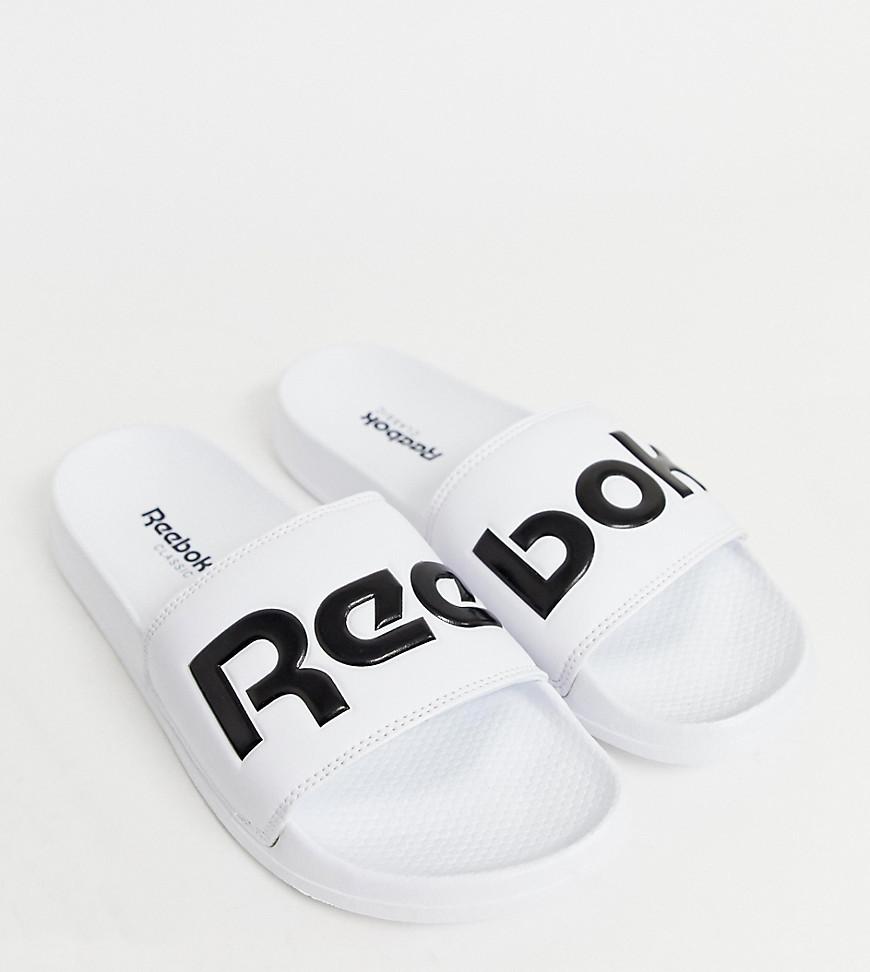 reebok white slides