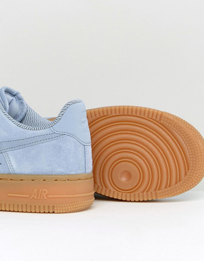 baby blue suede air force ones