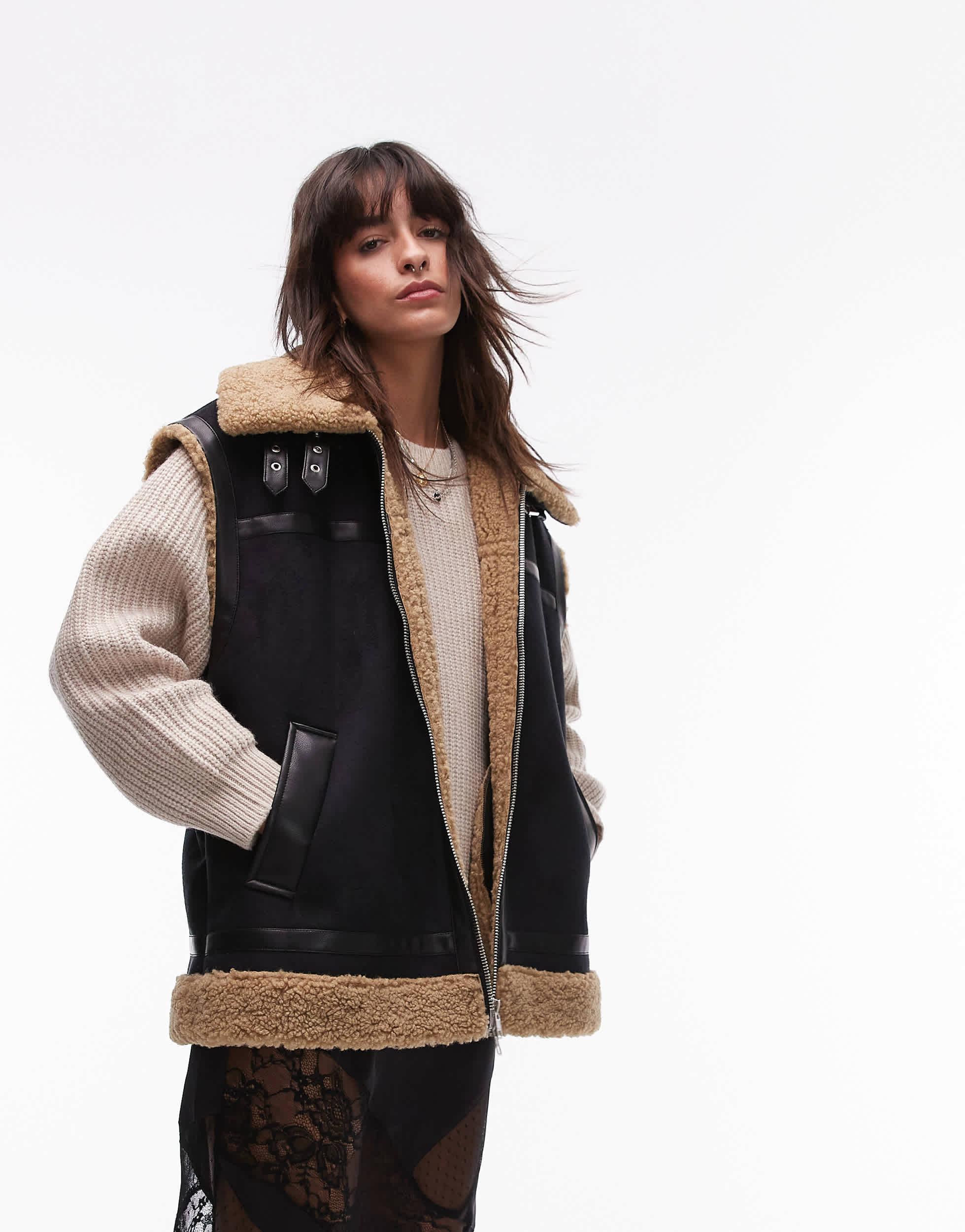 Imitation Peau Asos Gilet Sans Manche ASOS DESIGN Gilet Sans