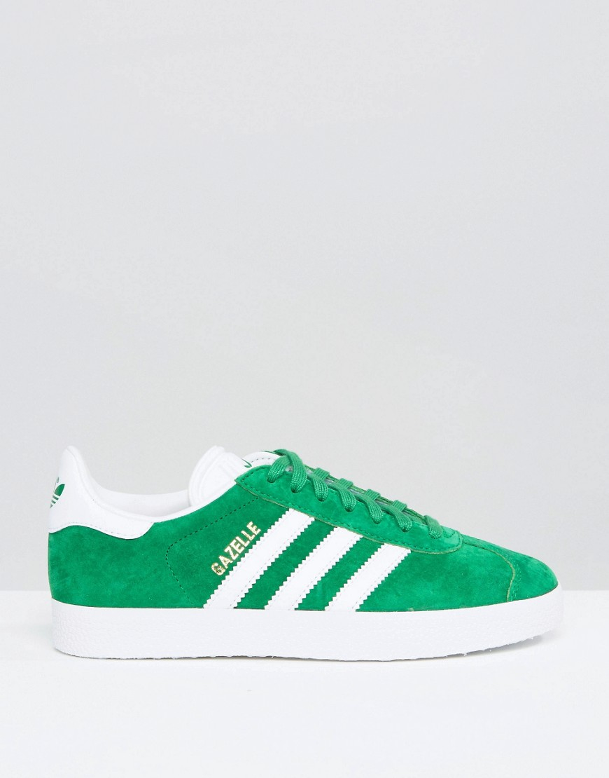 adidas green gazelle suede trainers