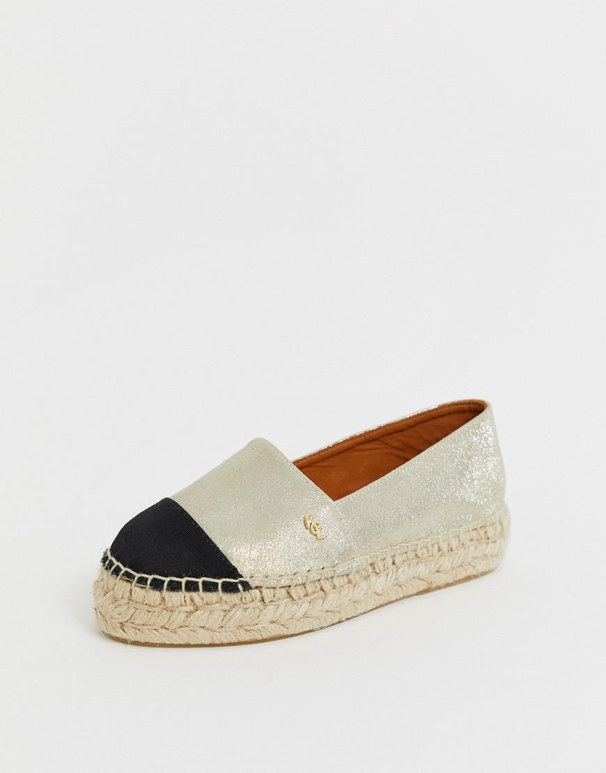 Kurt Geiger Morella Gold Leather Espadrilles | Lyst Australia