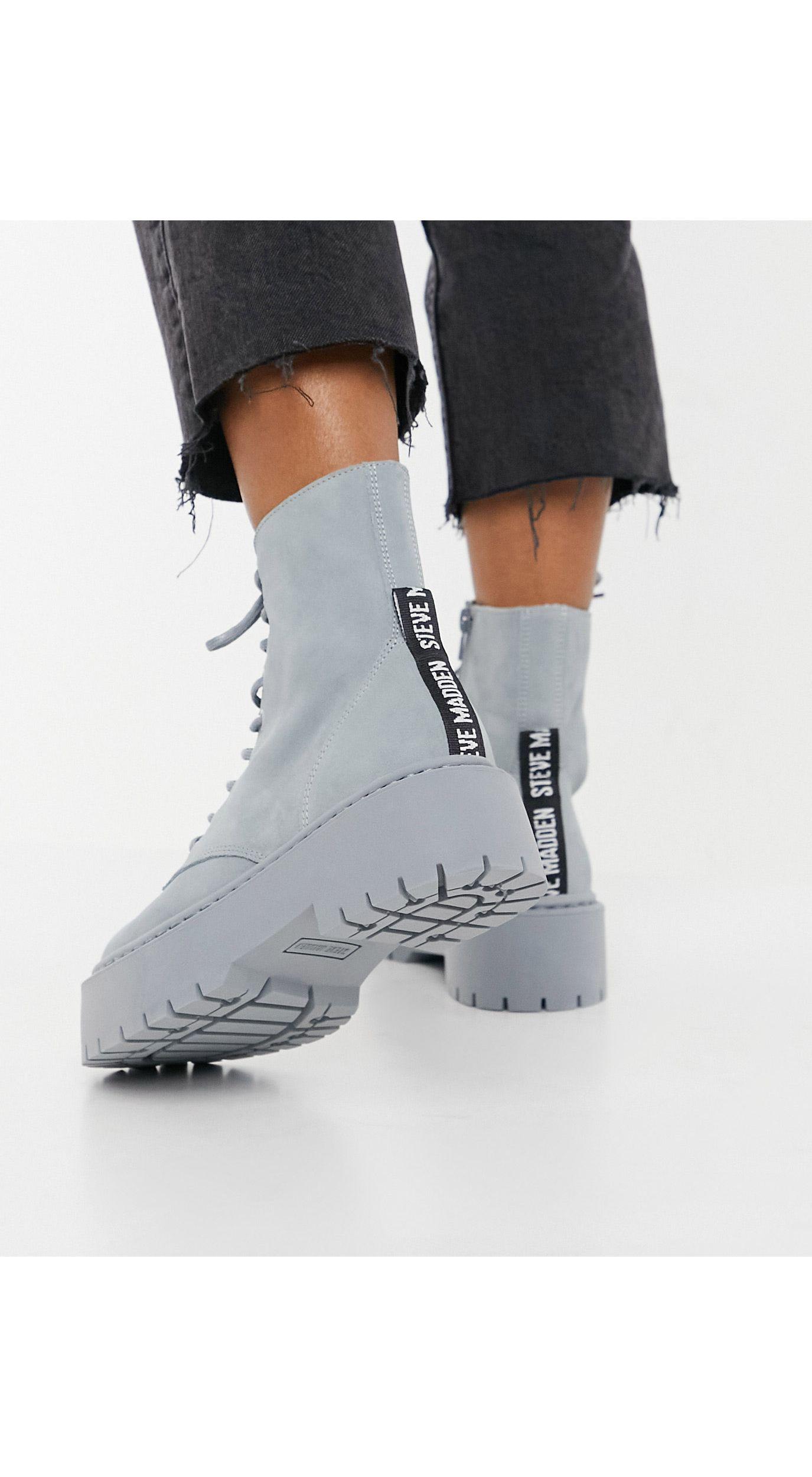 Skylar - stivaletti stringati con suola spessa di Steve Madden in Grigio |  Lyst