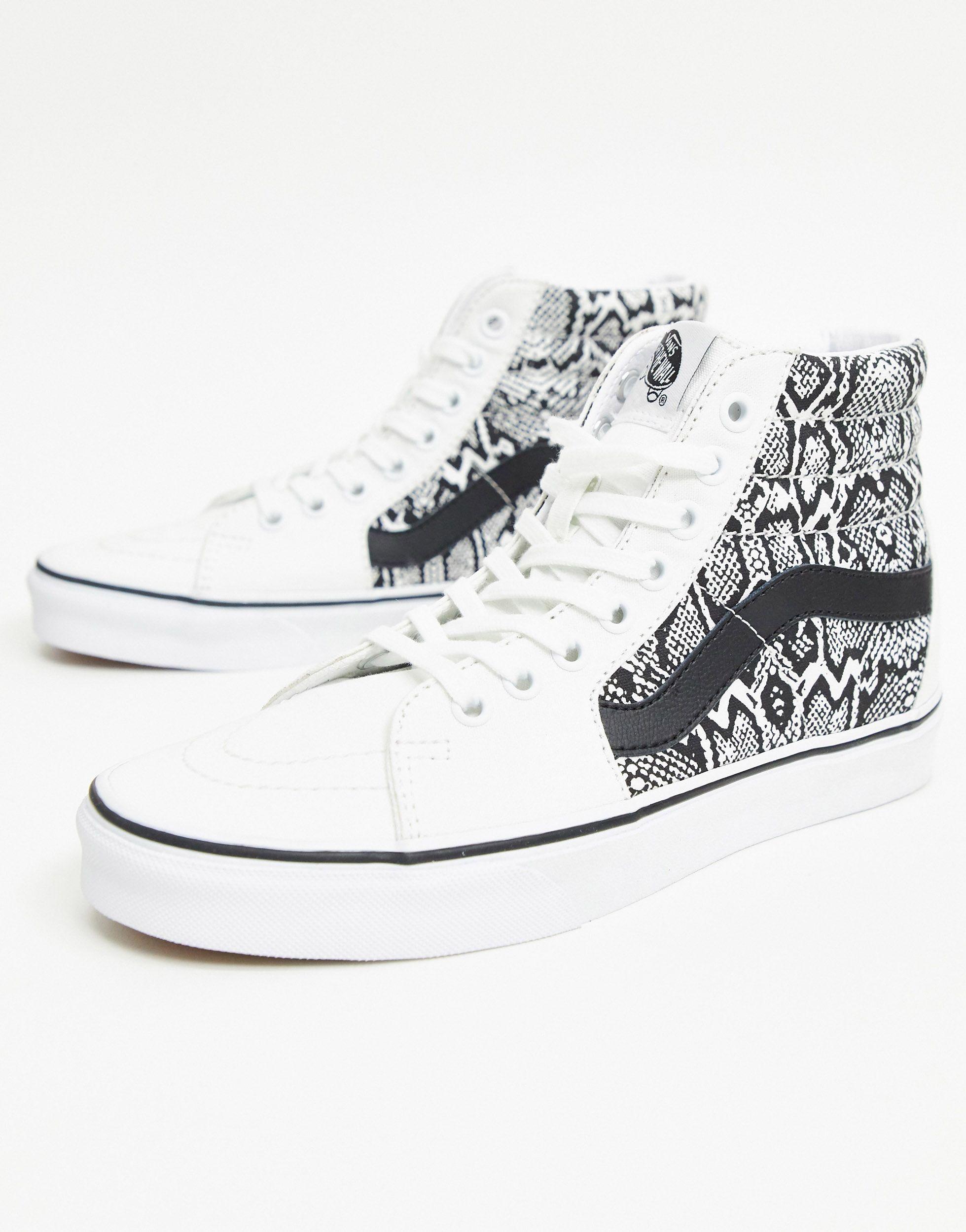 Vans Sk8-hi Snake Print Sneaker in White | Lyst