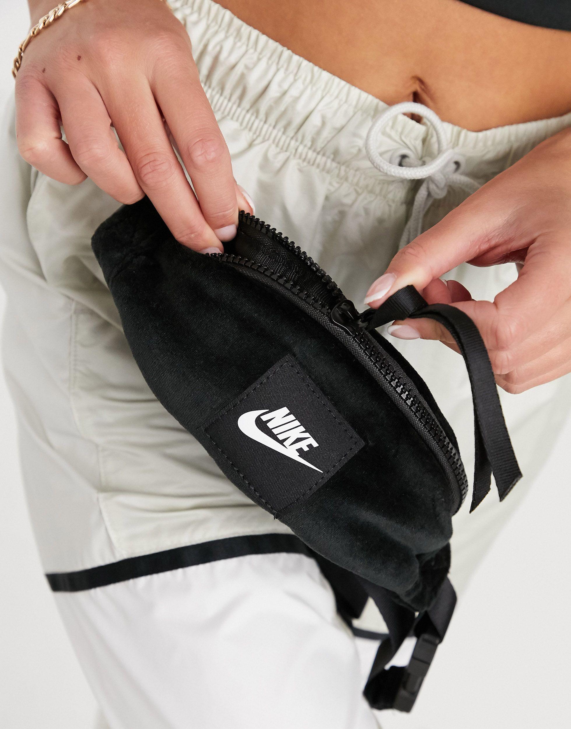 Nike Mini Velvet Bum Bag in Black | Lyst