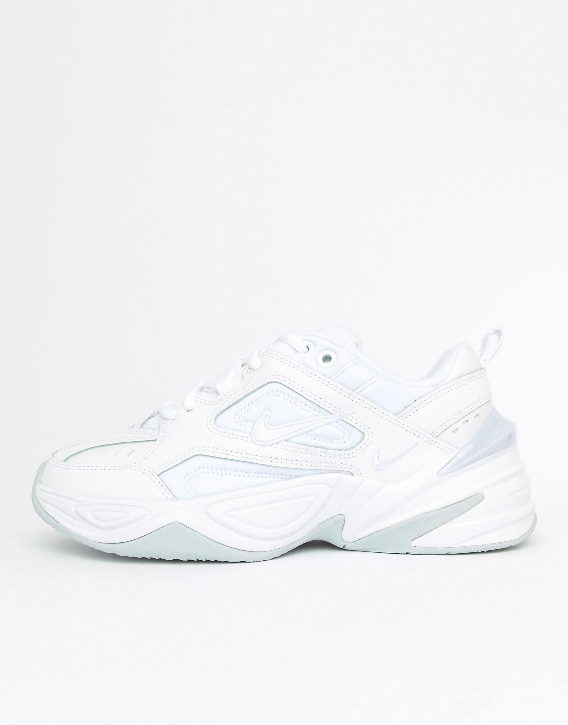nike triple white m2k tekno trainers
