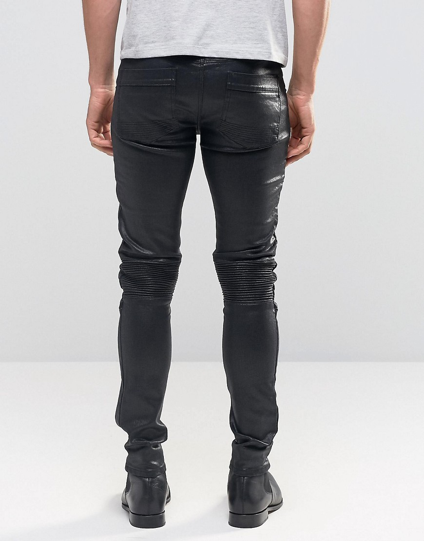 Lyst - Asos Extreme Super Skinny Jeans In Faux Leather in Black for Men