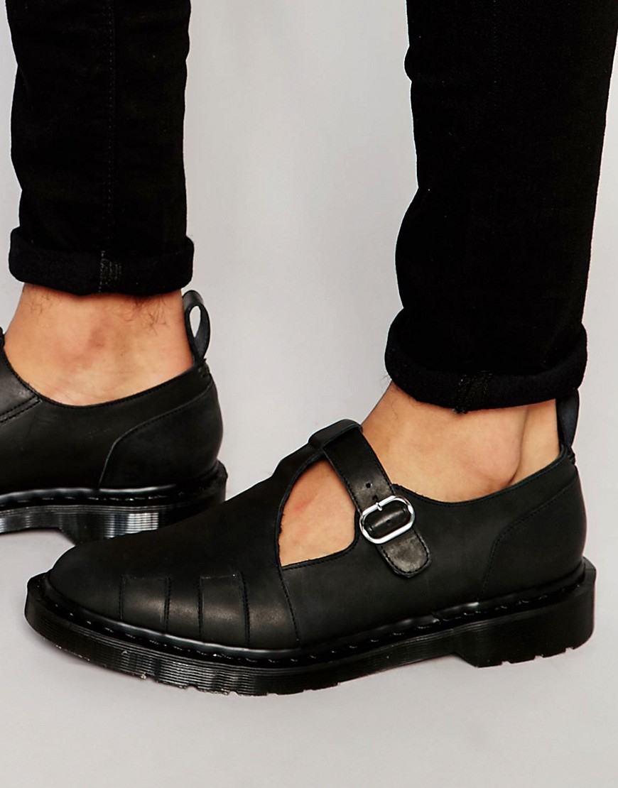 Dr. Martens Made In England Williams T-bar Shoes in Black | Lyst