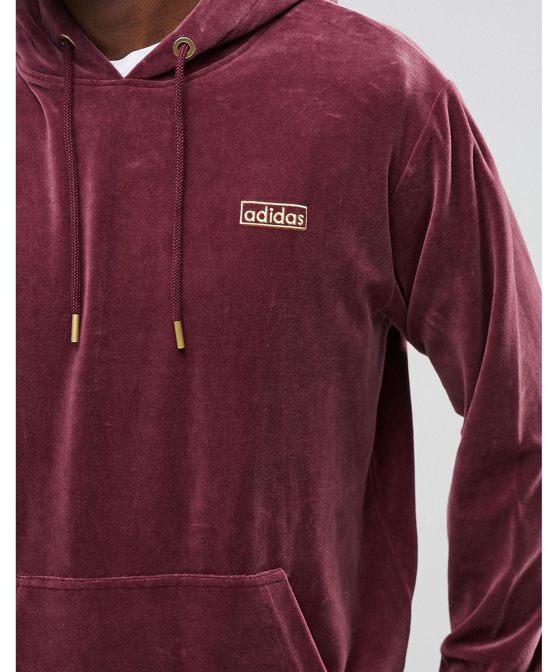 Red velour hoodie Clearance