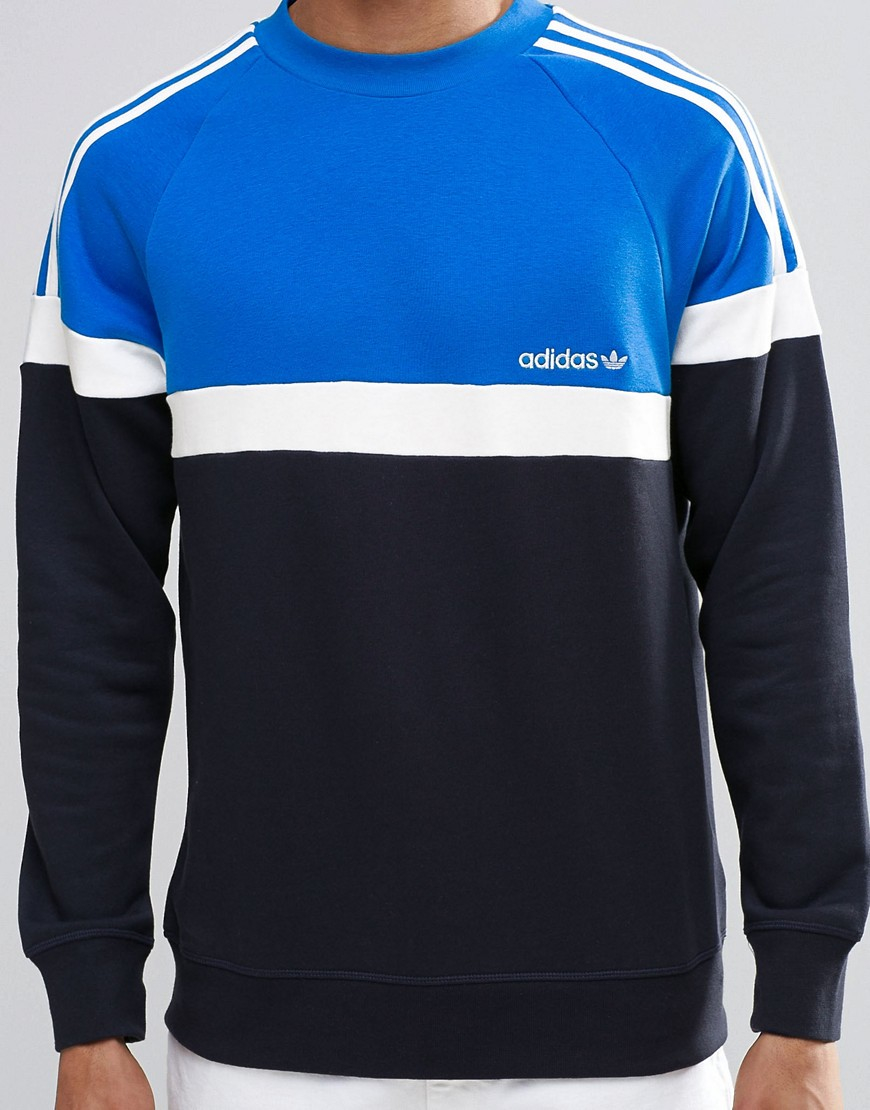 adidas Originals Cotton Itasca Crew Sweatshirt Ay7714 in Blue for Men - Lyst