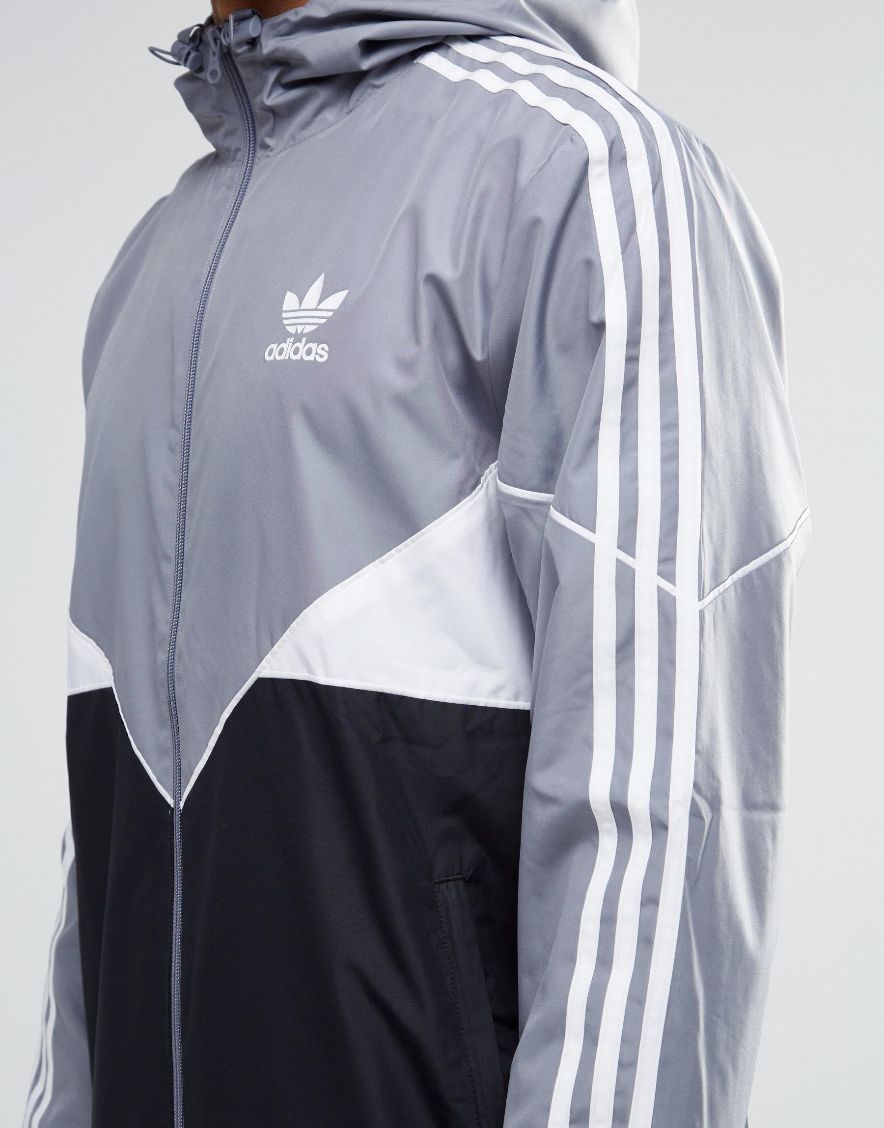 gray adidas windbreaker